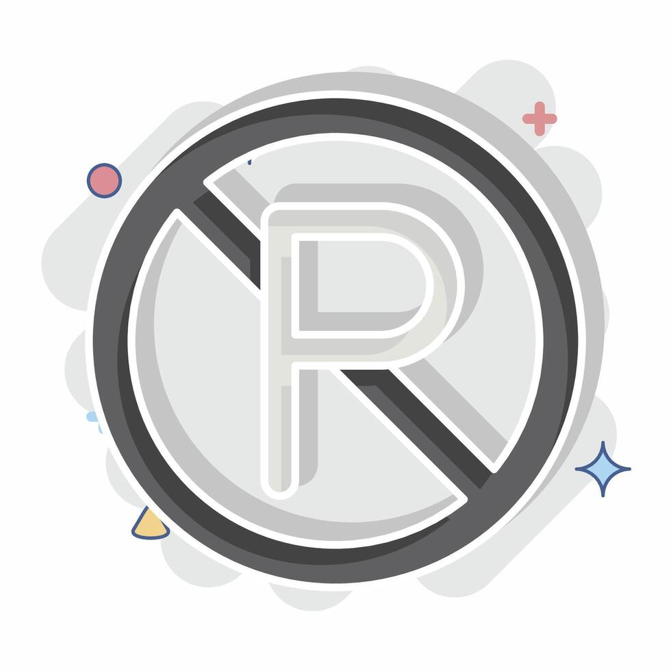 Icon No Parking. related to Parking symbol. comic style. design editable vector
