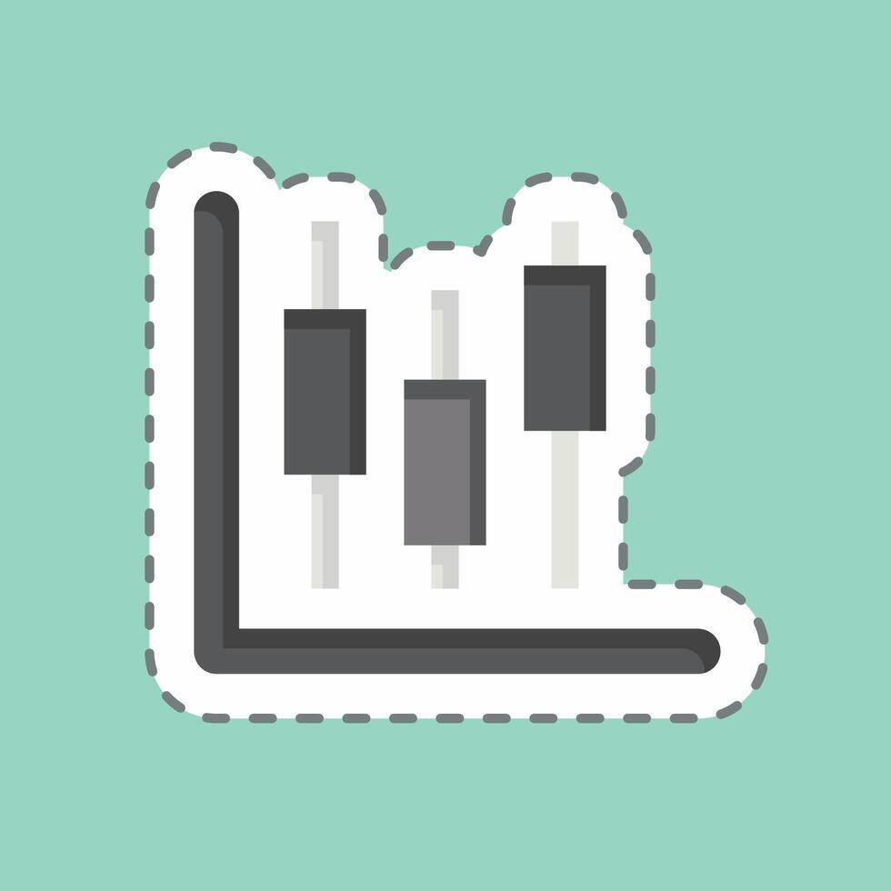Sticker line cut Stock Invesment. related to Savings symbol. design editable vector