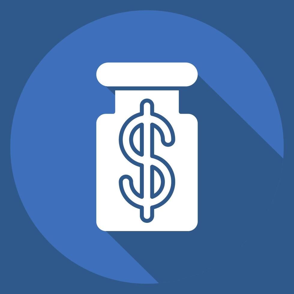 Icon Money Jar. related to Savings symbol. long shadow style. design editable vector