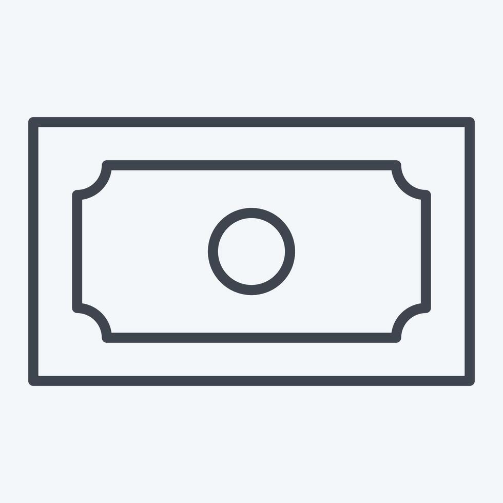 Icon Cash. related to Parking symbol. line style. design editable vector
