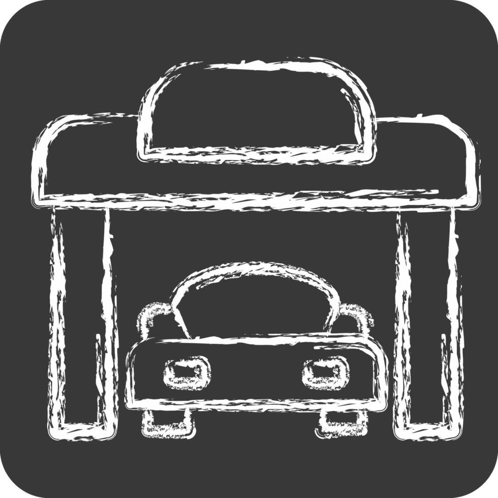 Icon Garage. related to Parking symbol. chalk Style. design editable vector