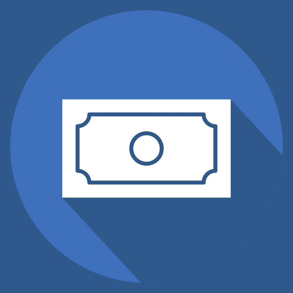 Icon Cash. related to Parking symbol. long shadow style. design editable vector