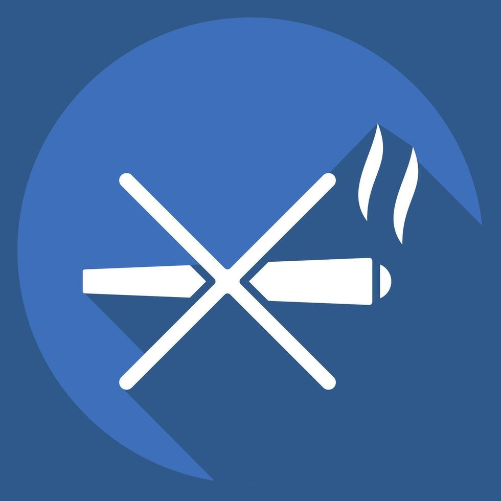 Icon Ban Smoking. related to Smoking symbol. long shadow style. design editable vector