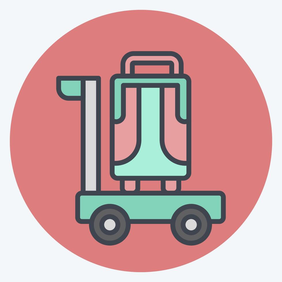 Icon Hand Luggage. related to Travel symbol. color mate style. design editable vector