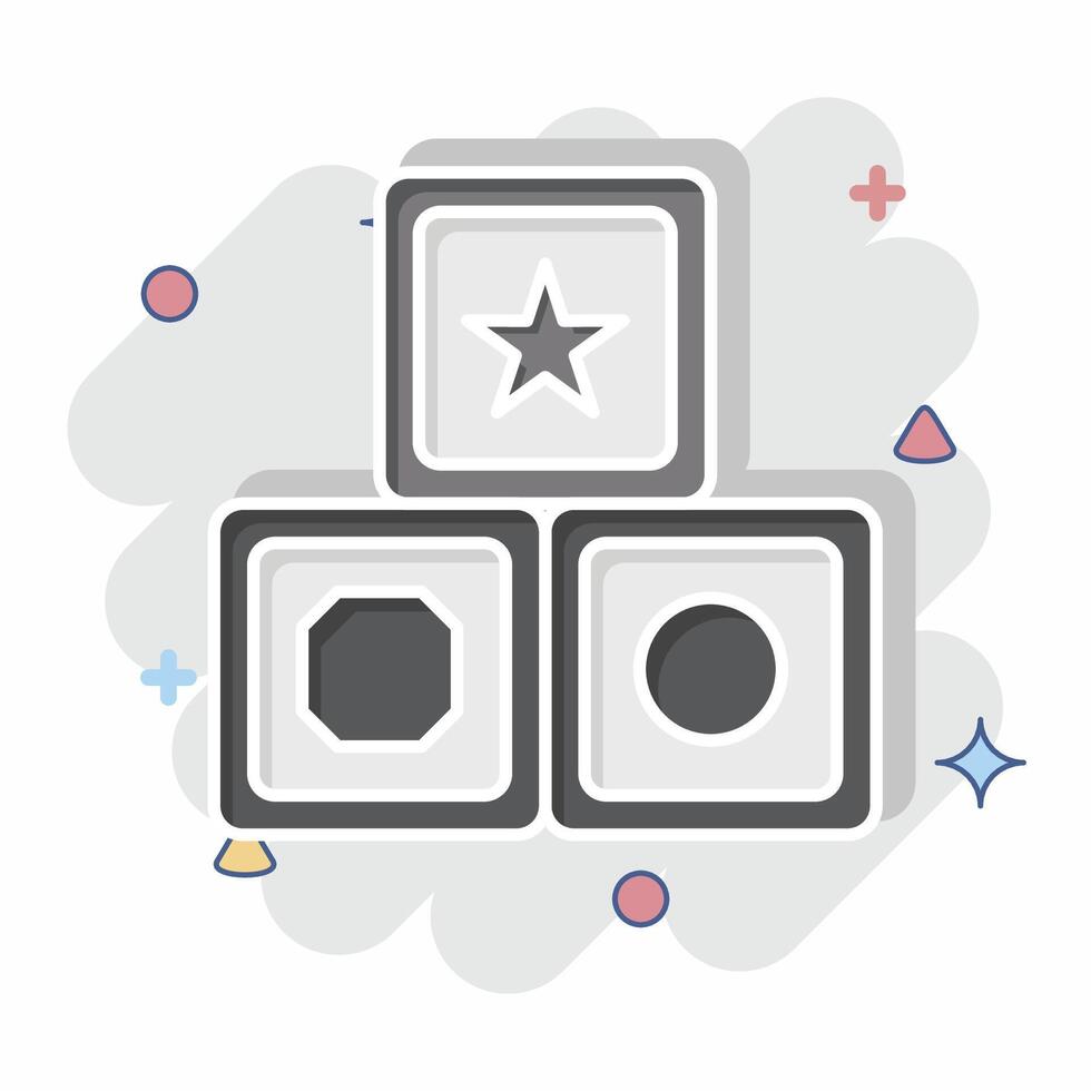 Icon Block. related to Kindergarten symbol. comic style. design editable vector