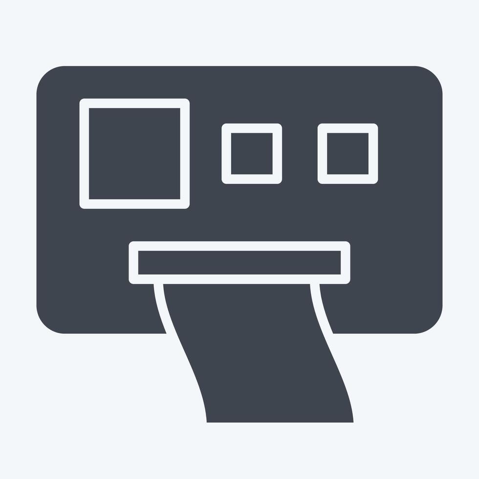 Icon Ticket Machine. related to Parking symbol. glyph style. design editable vector