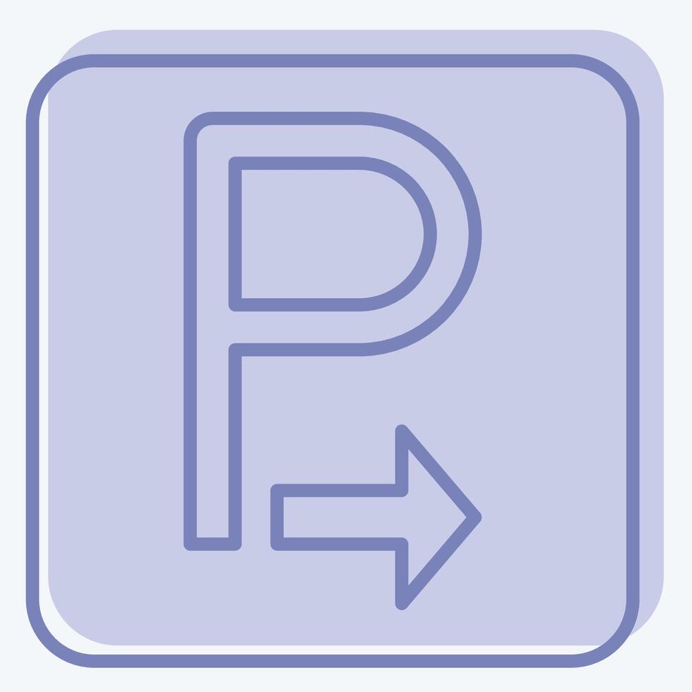 Icon Arrow. related to Parking symbol. two tone style. design editable vector