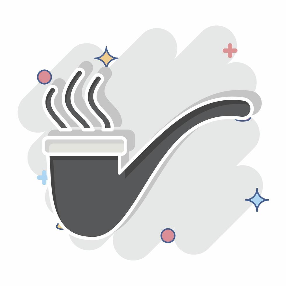 Icon Pipe. related to Smoking symbol. comic style. design editable vector