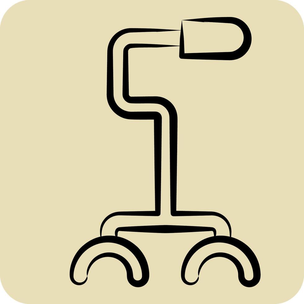 Icon Stick. related to Retirement symbol. hand drawn style. design editable vector