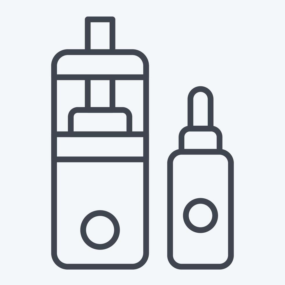 Icon Vape and Liquid. related to Vape symbol. line style. design editable vector