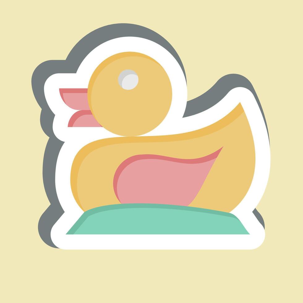 Sticker Duck. related to Kindergarten symbol. design editable vector