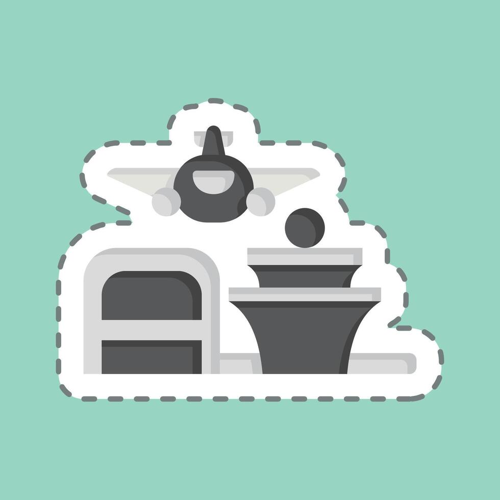 Sticker line cut Flight. related to Travel symbol. design editable vector
