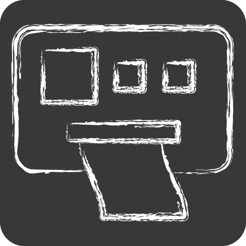 Icon Ticket Machine. related to Parking symbol. chalk Style. design editable vector