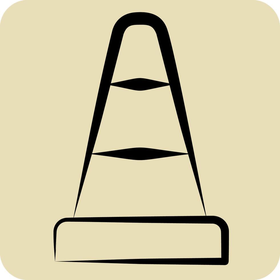 Icon Traffic Cone. related to Parking symbol. hand drawn style. design editable vector