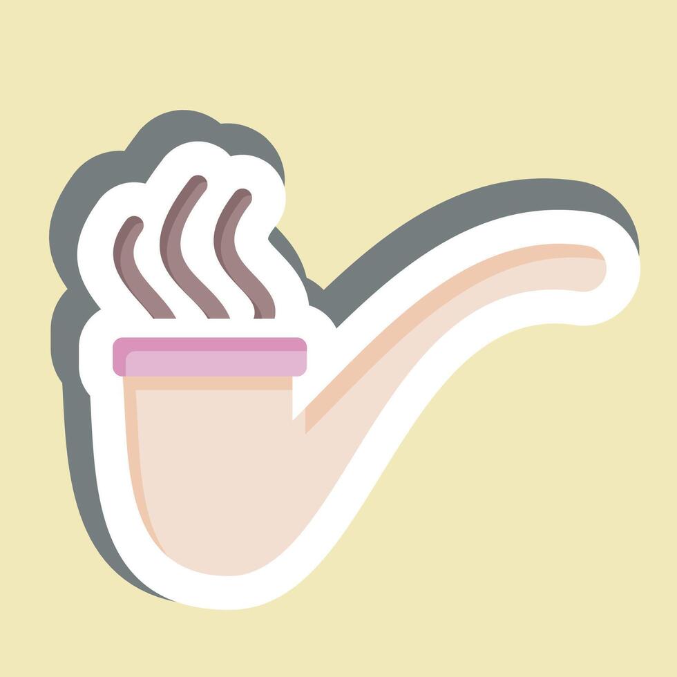 Sticker Pipe. related to Smoking symbol. design editable vector