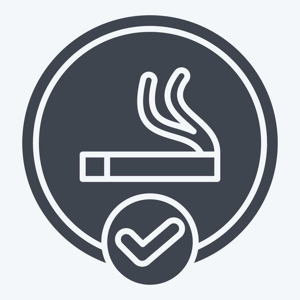 Icon Smoking Area. related to Smoking symbol. glyph style. design editable vector