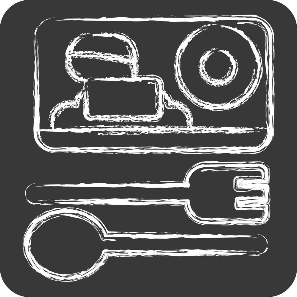 Icon Meal. related to Travel symbol. chalk Style. design editable vector