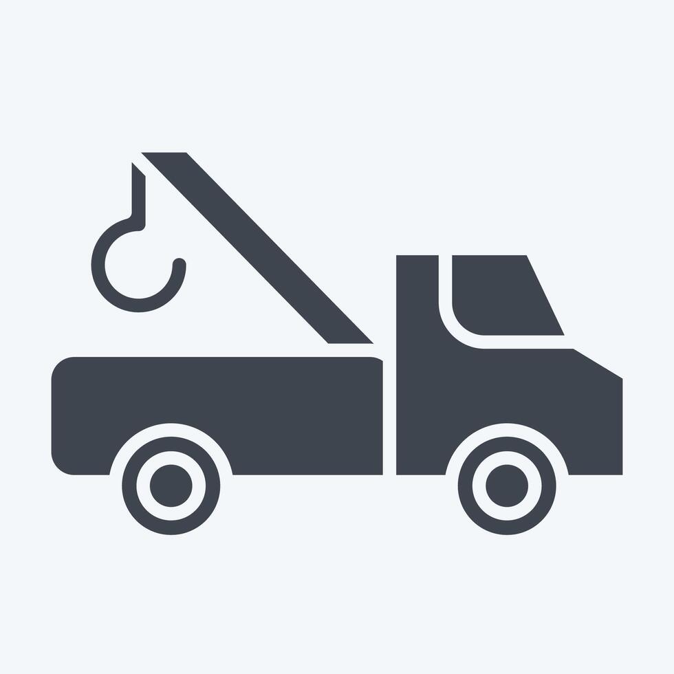 Icon Tow Truck. related to Parking symbol. glyph style. design editable vector