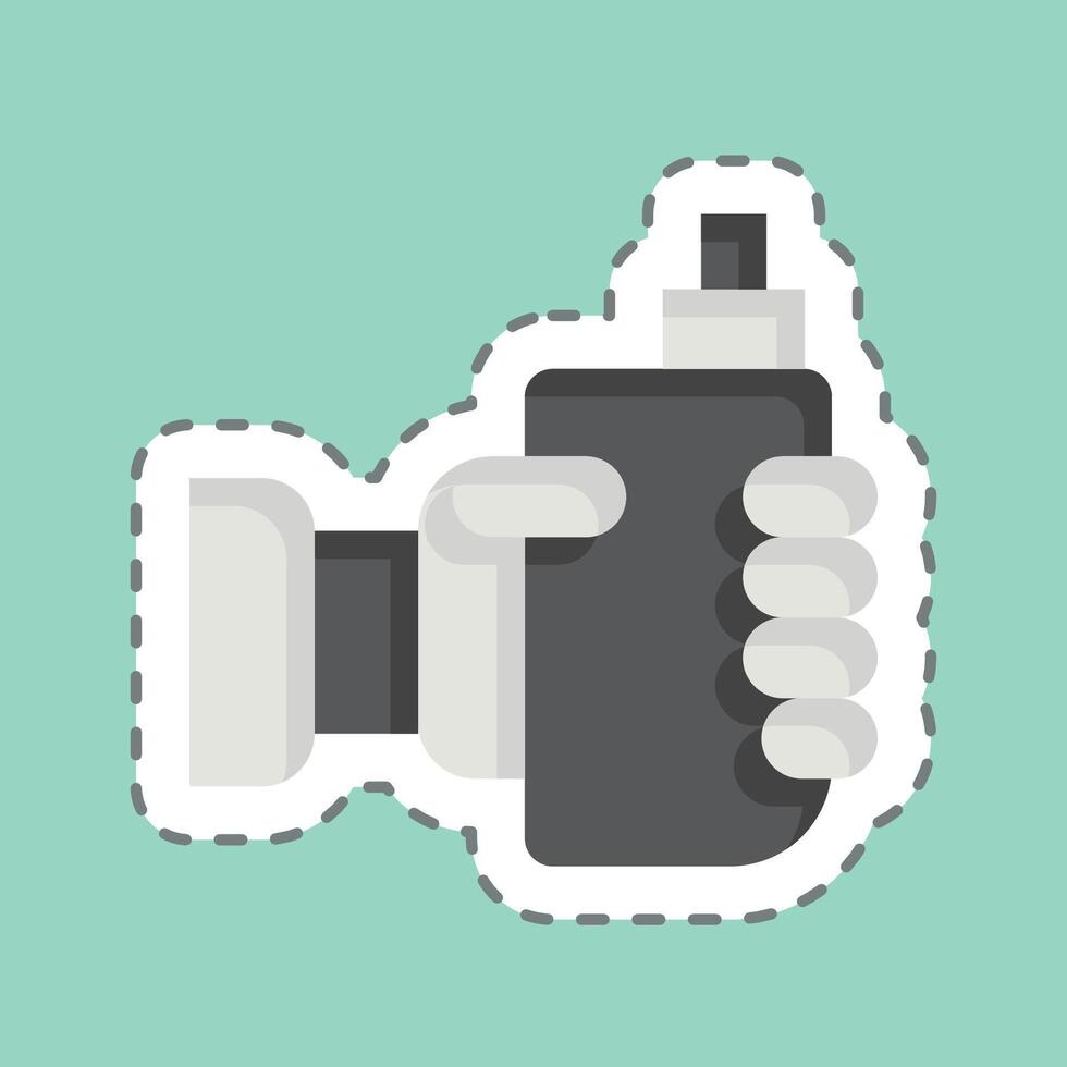 Sticker line cut Vaping. related to Vape symbol. design editable vector