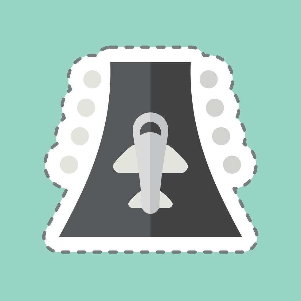 Sticker line cut Runway. related to Travel symbol. design editable vector