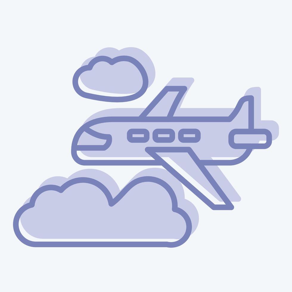 Icon Plane. related to Travel symbol. two tone style. design editable vector