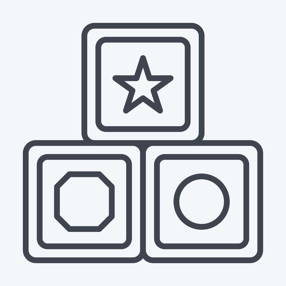 Icon Block. related to Kindergarten symbol. line style. design editable vector