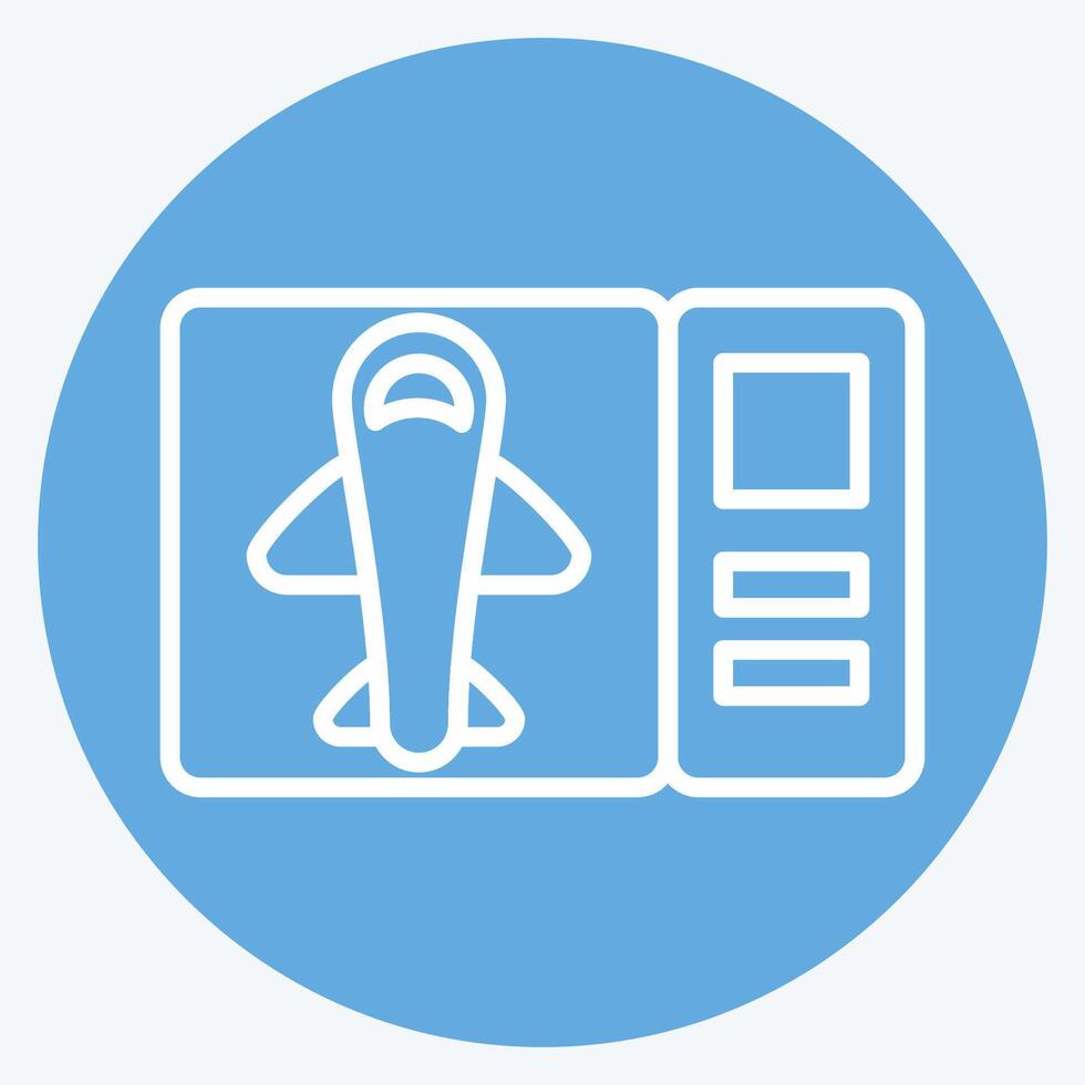 Icon Ticket. related to Travel symbol. blue eyes style. design editable vector