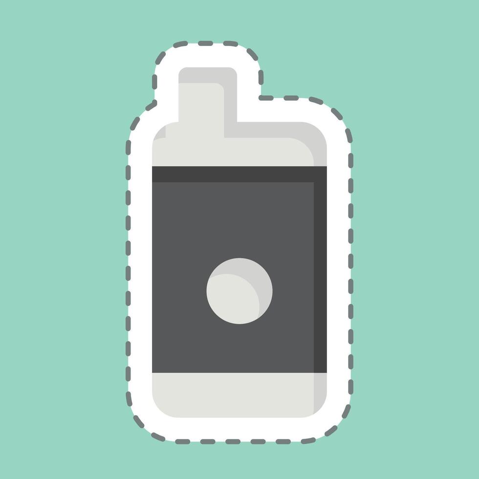 Sticker line cut Disposable Vape. related to Vape symbol. design editable vector