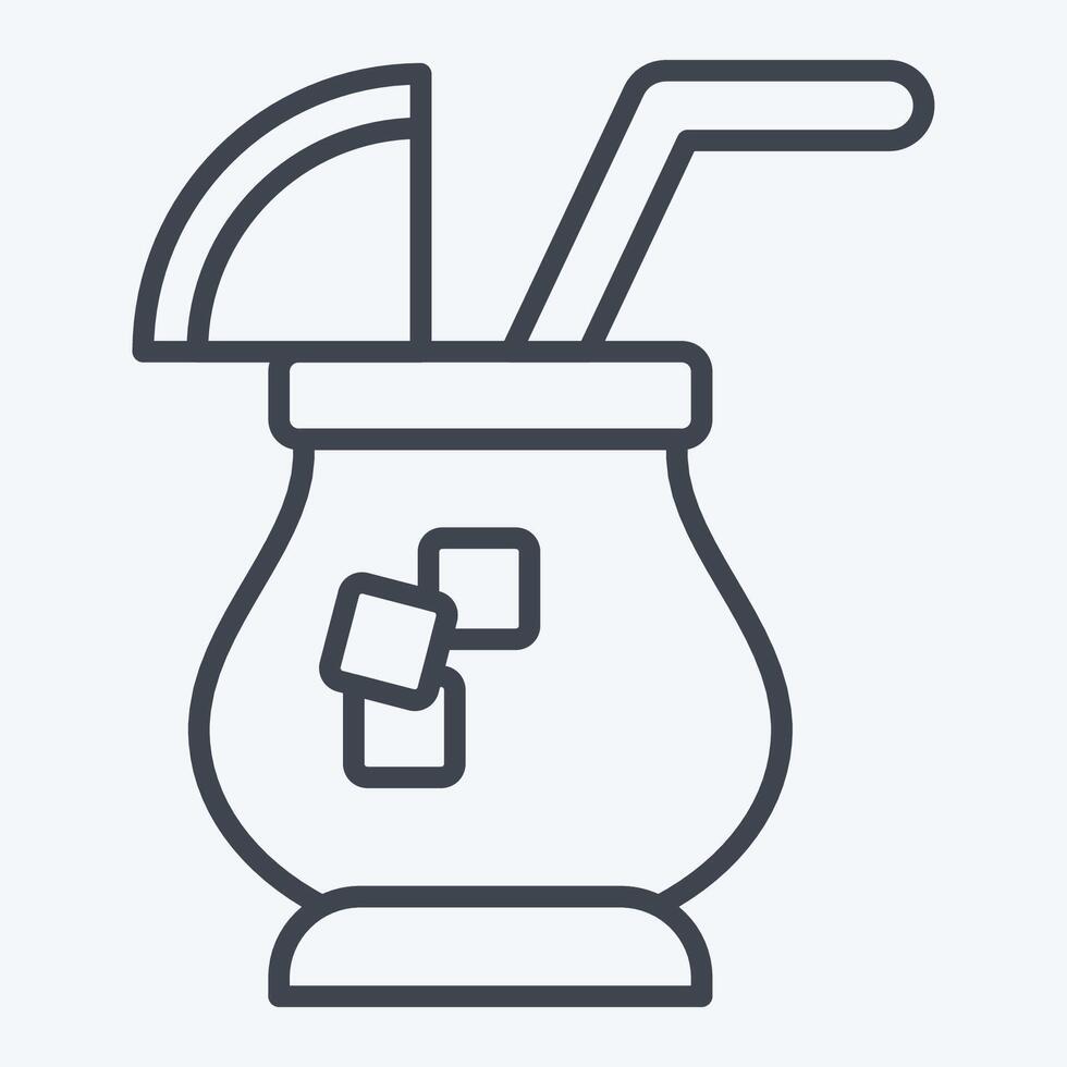 Icon Cocktail. related to Summer symbol. line style. design editable vector