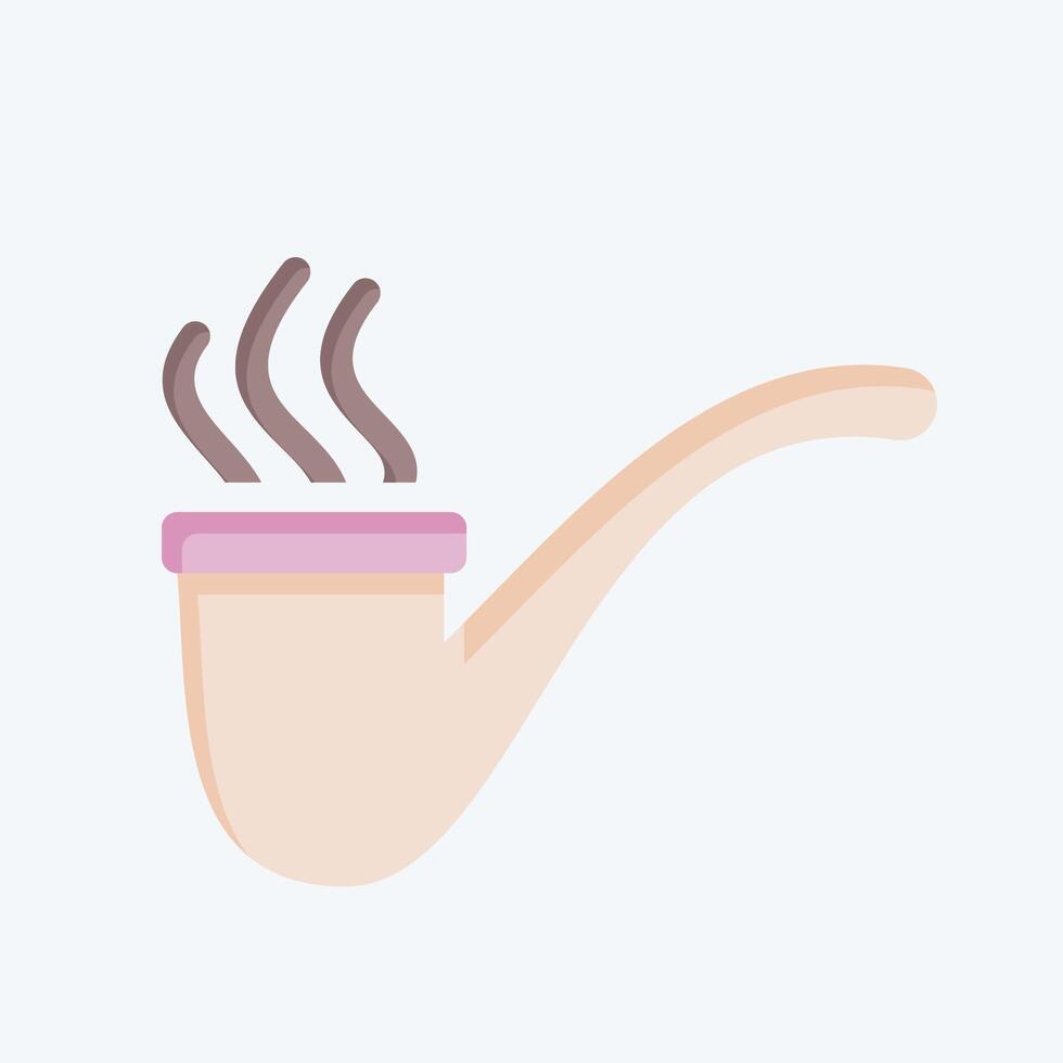 Icon Pipe. related to Smoking symbol. flat style. design editable vector