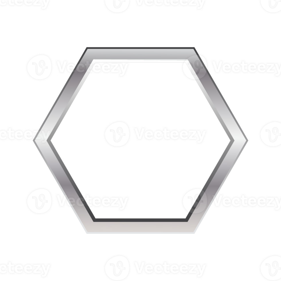 silver frame hexagon png