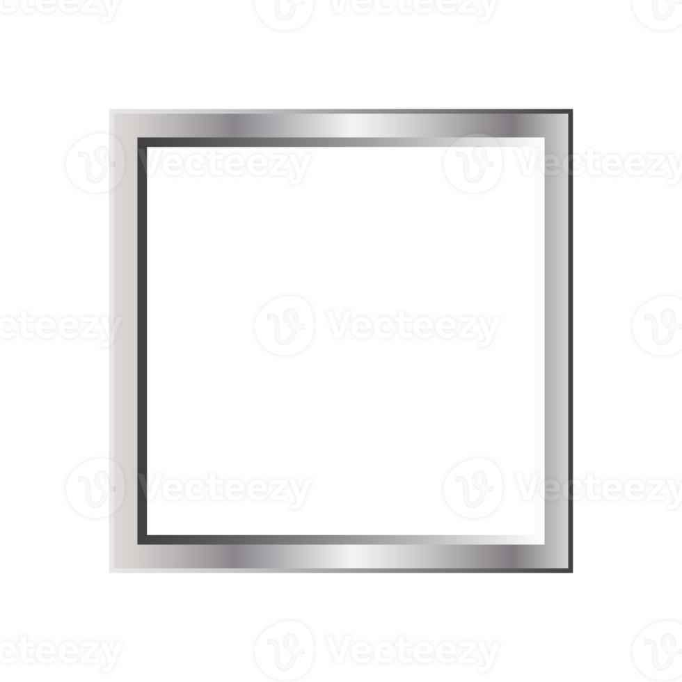 Silver Metal Border Frame sign png