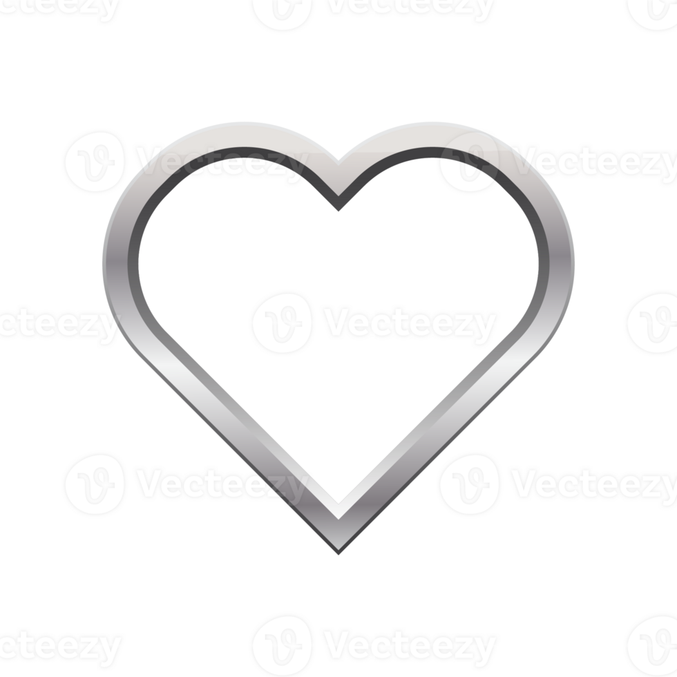 heart shape silver frame png