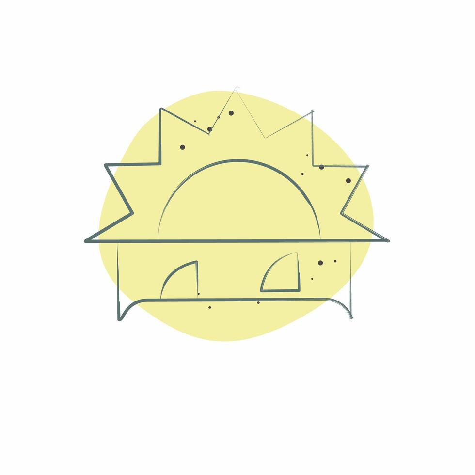 Icon Sunset. related to Summer symbol. Color Spot Style. design editable vector