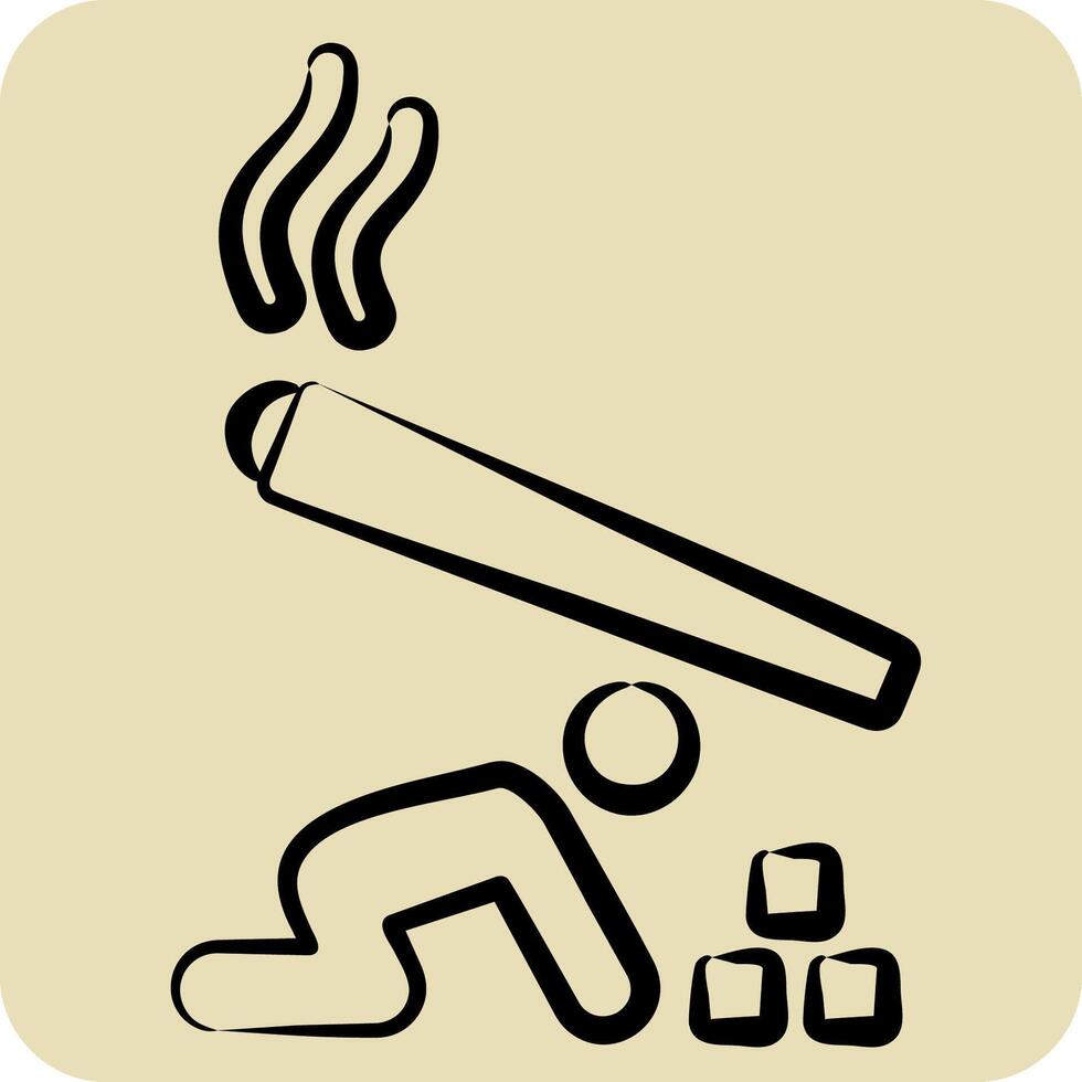 Icon Passive Smoking. related to Smoking symbol. hand drawn style. design editable vector