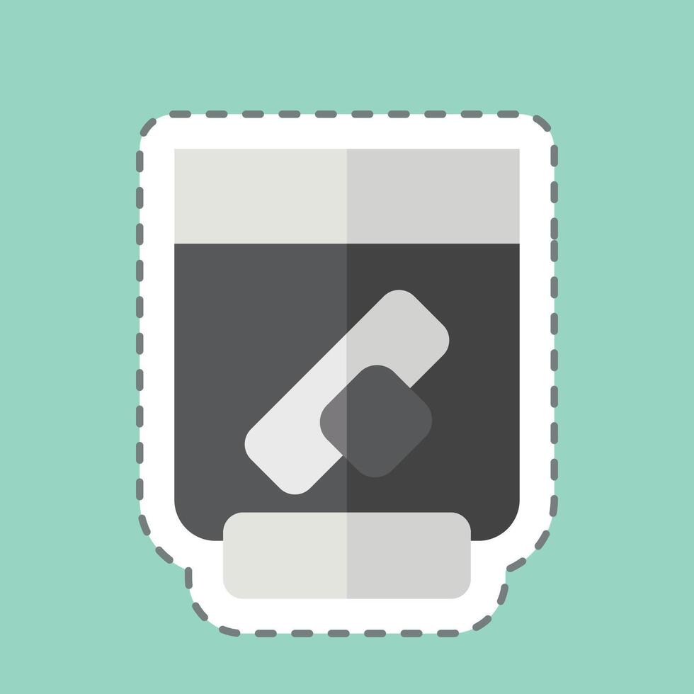 Sticker line cut Dentures. related to Retirement symbol. design editable vector