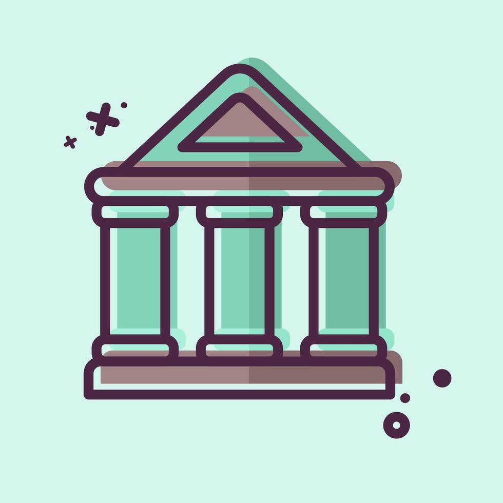Icon Bank. related to Retirement symbol. MBE style. design editable vector