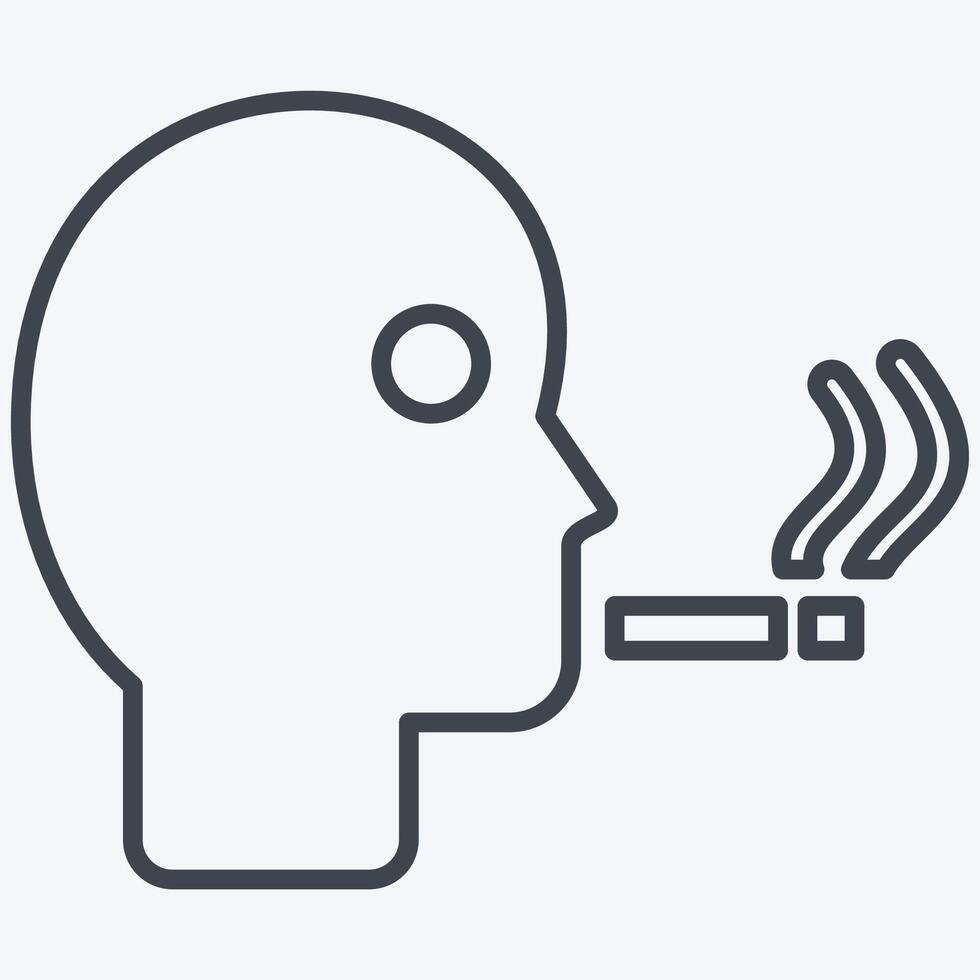 Icon Man Smoking. related to Smoking symbol. line style. design editable vector
