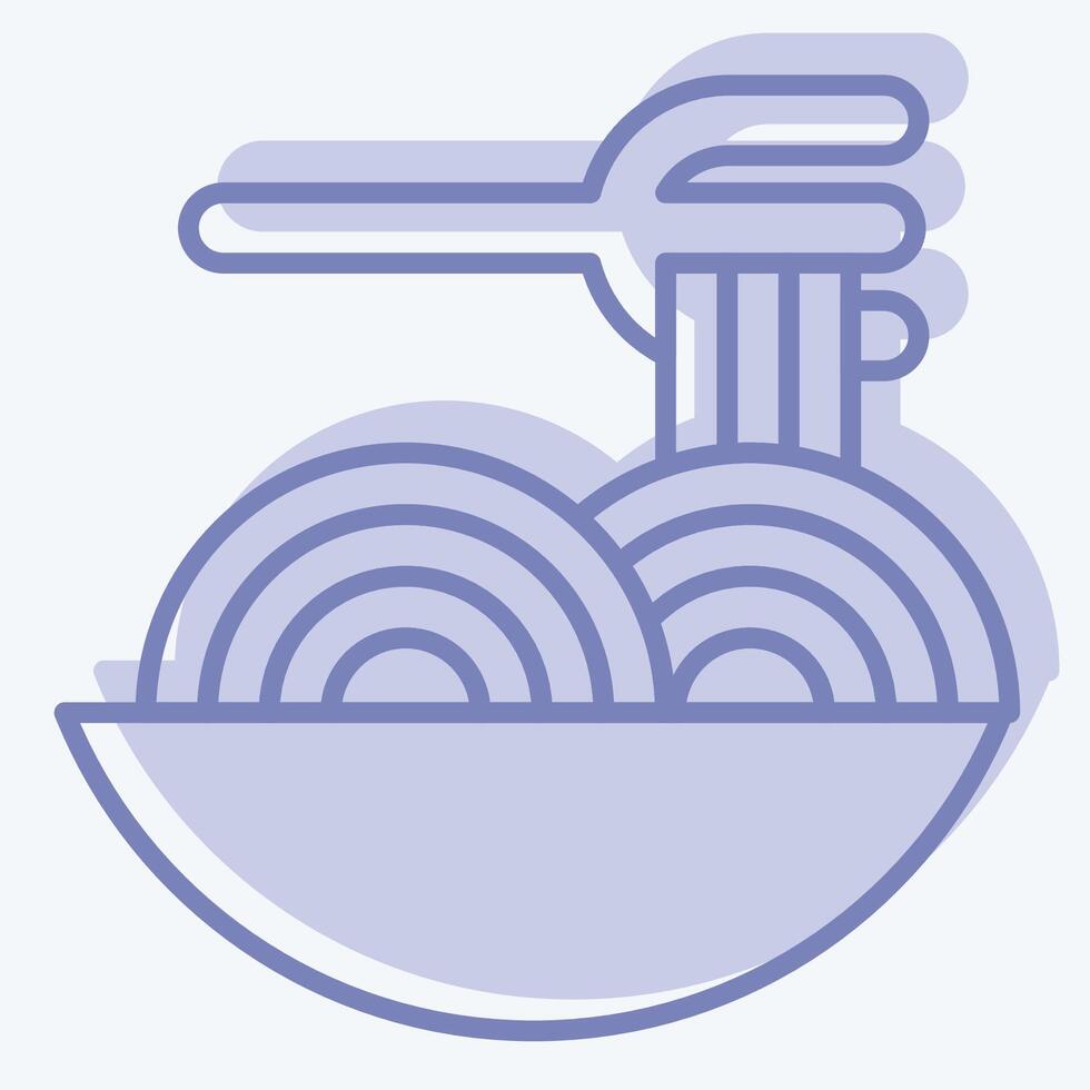 Icon Spagheti. related to Restaurant symbol. two tone style. design editable vector