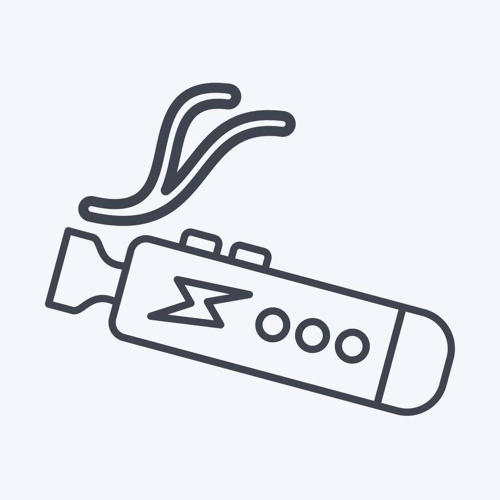 Icon Vape Pen. related to Smoking symbol. line style. design editable vector