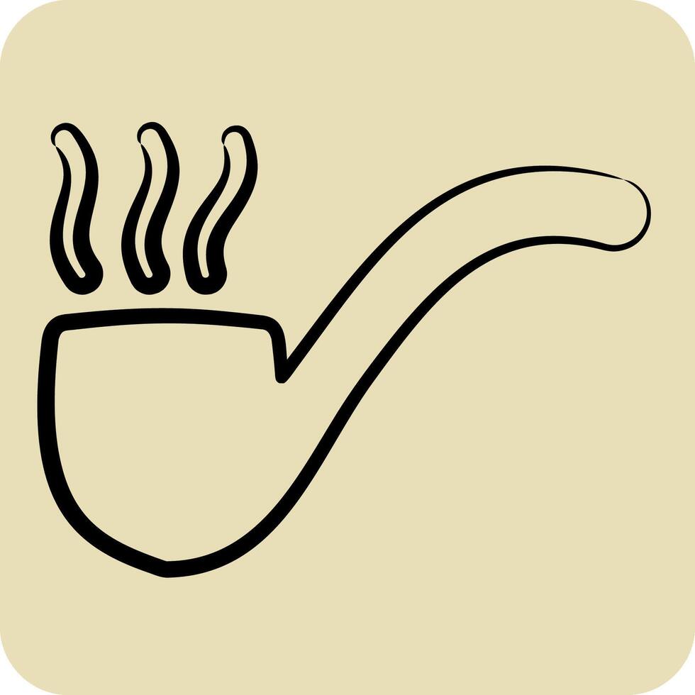 Icon Smoking Pipe. related to Retirement symbol. hand drawn style. design editable vector