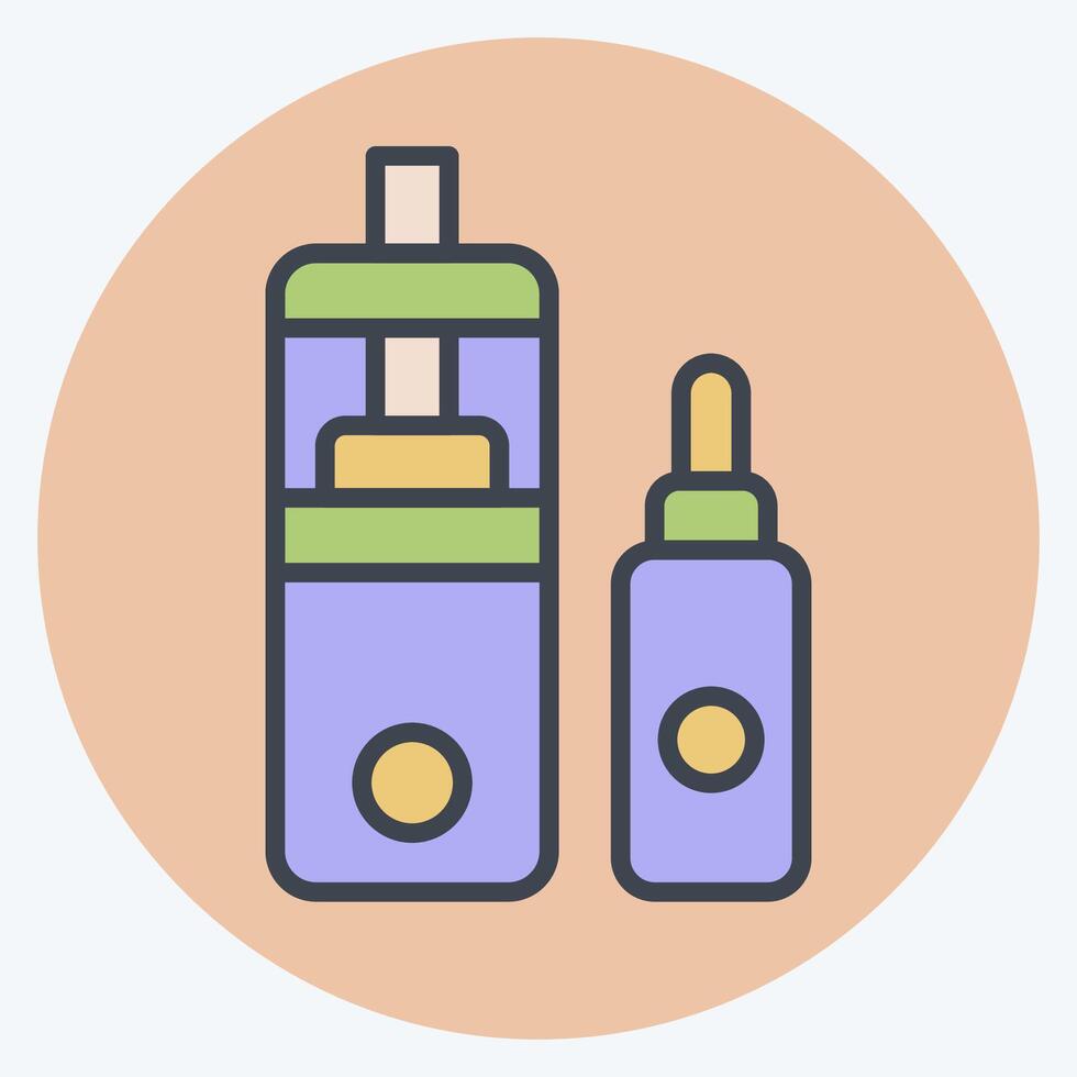 Icon Vape and Liquid. related to Vape symbol. color mate style. design editable vector