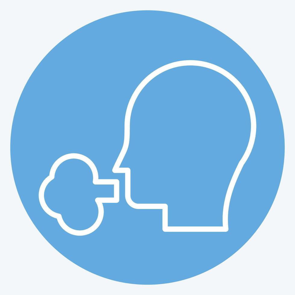 Icon Smoke 2. related to Vape symbol. blue eyes style. design editable vector