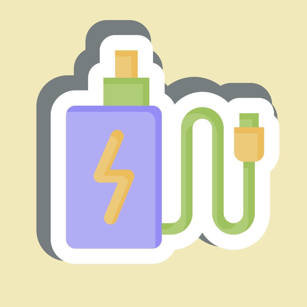 Sticker Charging. related to Vape symbol. design editable vector