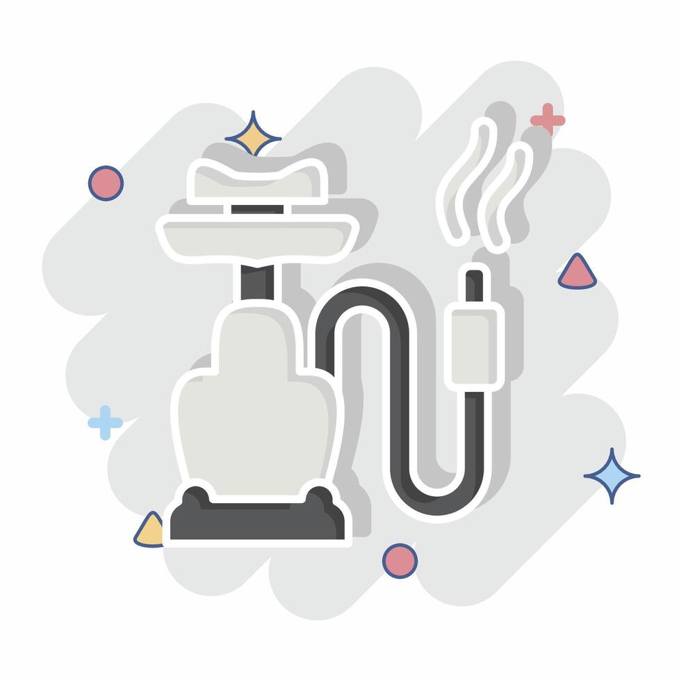 Icon Shisha. related to Smoking symbol. comic style. design editable vector