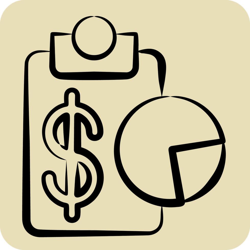 Icon Budget Plan. related to Savings symbol. hand drawn style. design editable vector