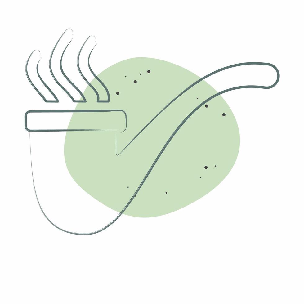Icon Pipe. related to Smoking symbol. Color Spot Style. design editable vector