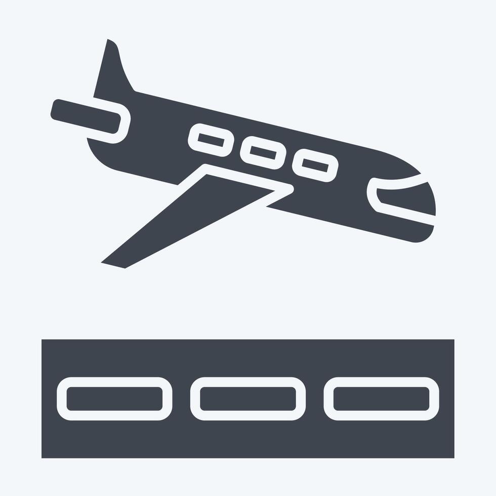 Icon Landing. related to Travel symbol. glyph style. design editable vector