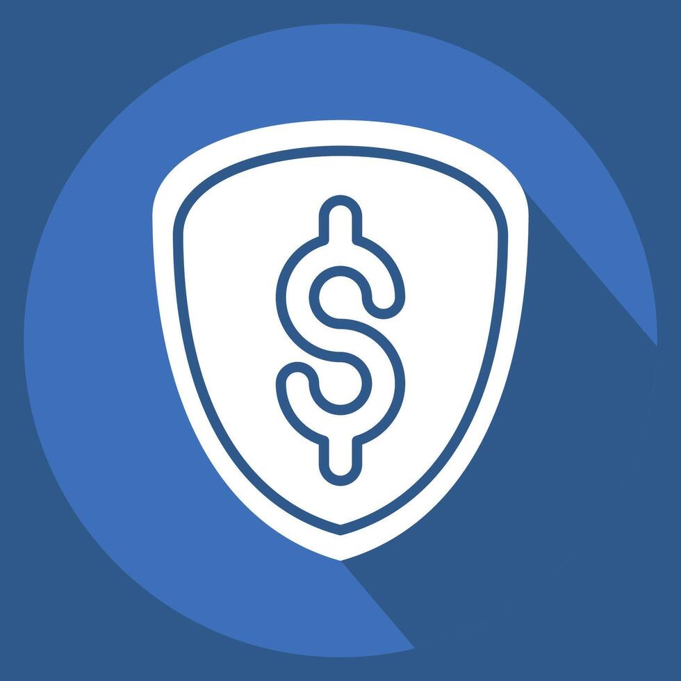 Icon Protection. related to Retirement symbol. long shadow style. design editable vector