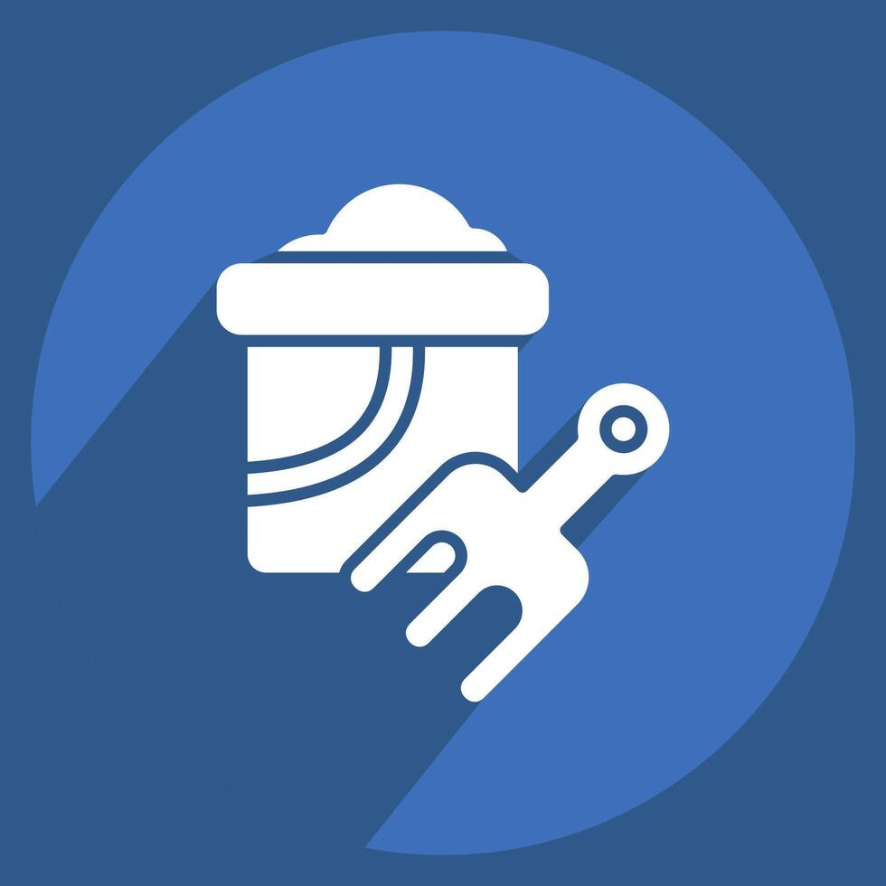 Icon Bucket. related to Summer symbol. long shadow style. design editable vector
